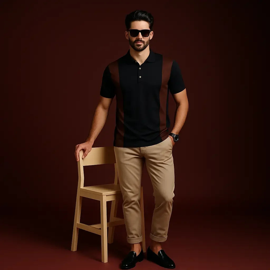 russet polo shirt