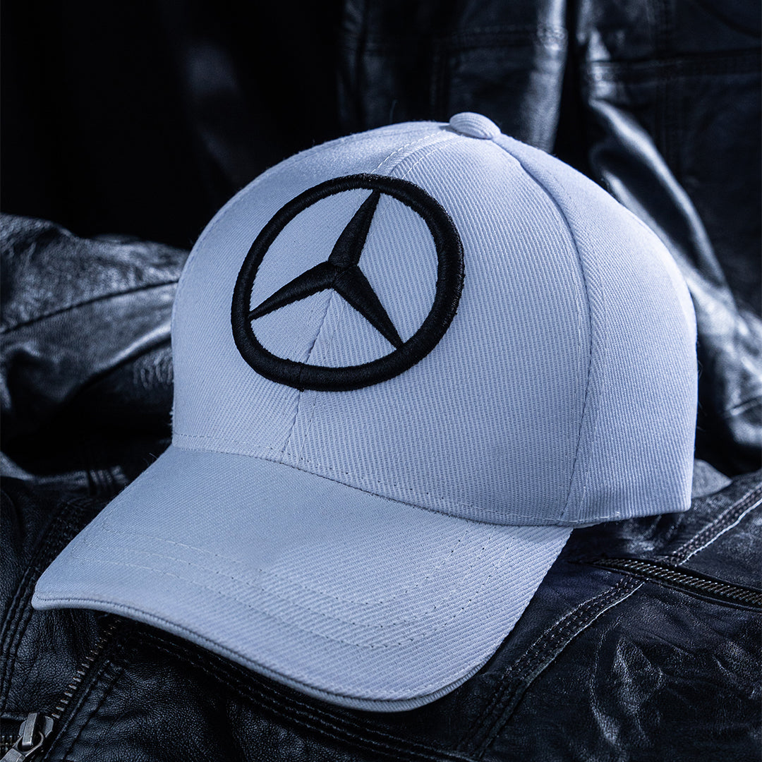 Embroidered Merc Mark Cap White Cosmo Attire