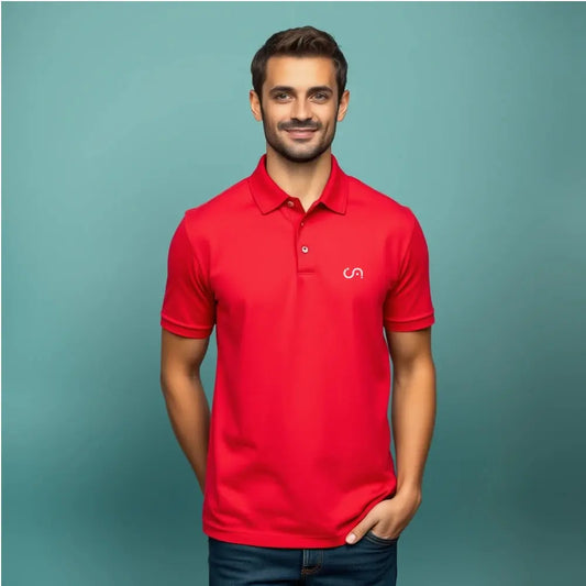 red polo shirt