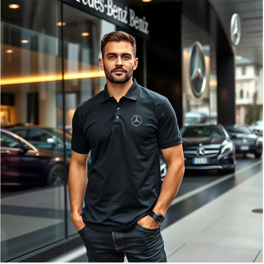 merc mark polo shirt in black
