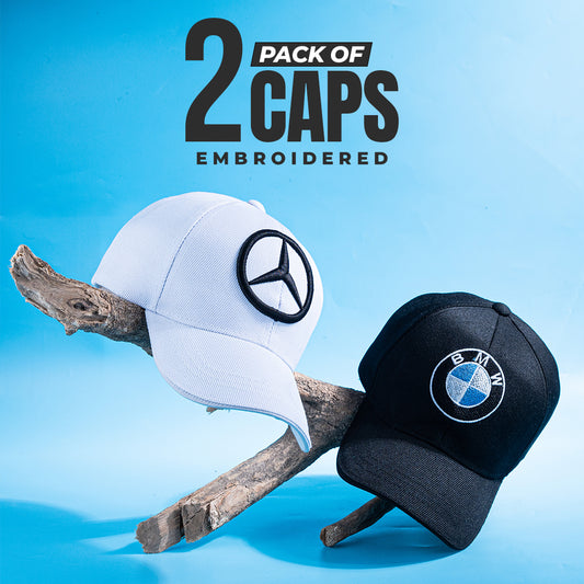 Embroidered Merc & BMW Cap Pack of 2