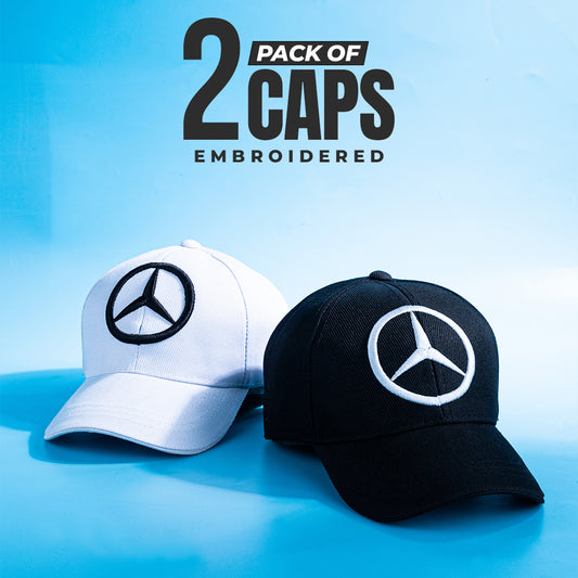 Embroidered Merc Monochrome Cap Pack of 2