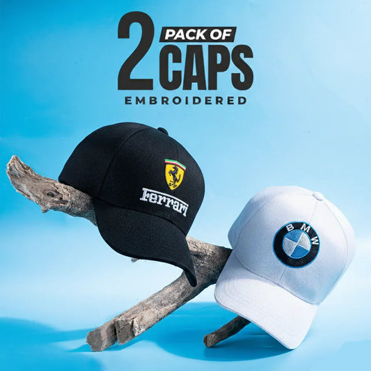 Embroidered Bmw & Scuderria Cap Pack of 2 - Cosmo Attire