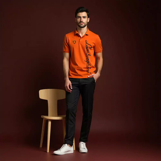 a man wearing cosmo toro polo shirt
